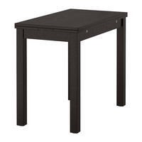 БЬЮРСТА Раздвижной стол, коричнево-чёрный